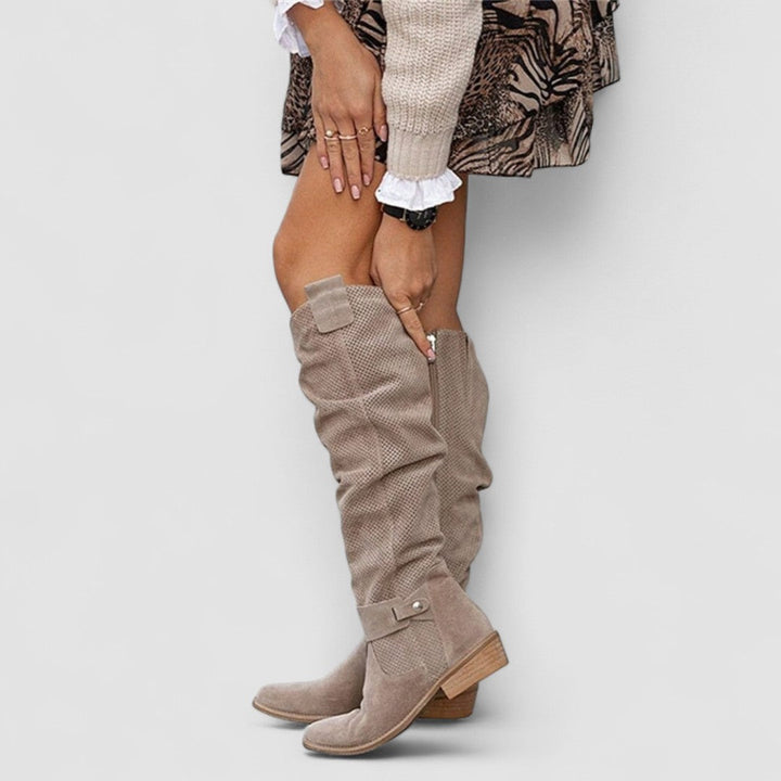 Rivani | Suede Western Boots