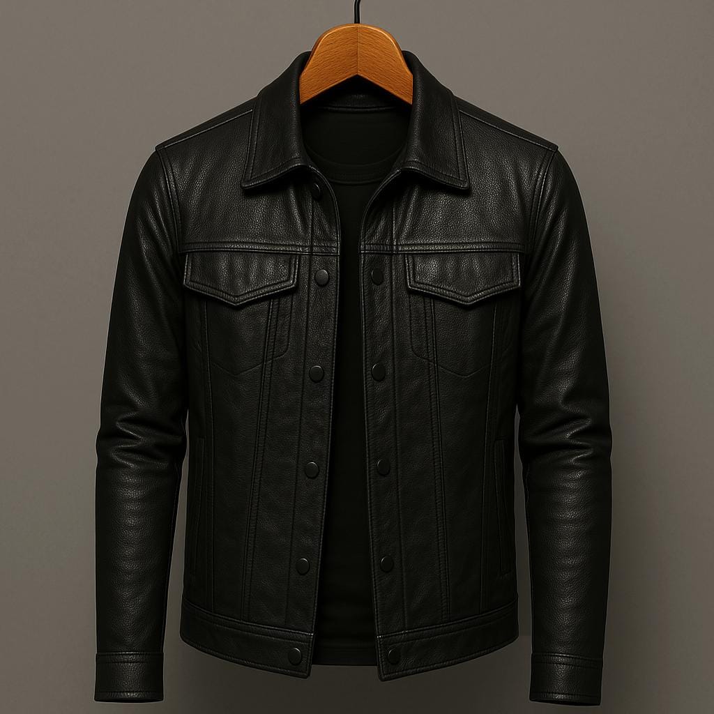 DONACCI Leather Trucker Jacket
